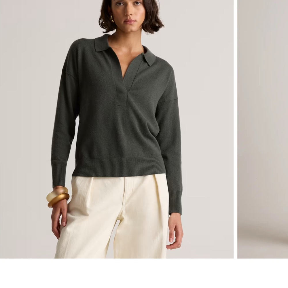 Quince Mongolian Cashmere Dark Green Sweater XS